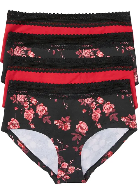 Lot de 4 culottes Maxi avec coton et dentelle, bonprix