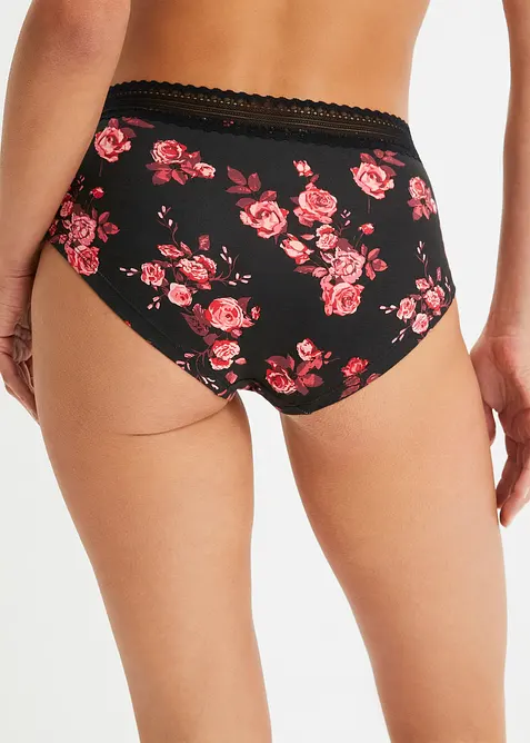 Lot de 4 culottes Maxi avec coton et dentelle, bonprix