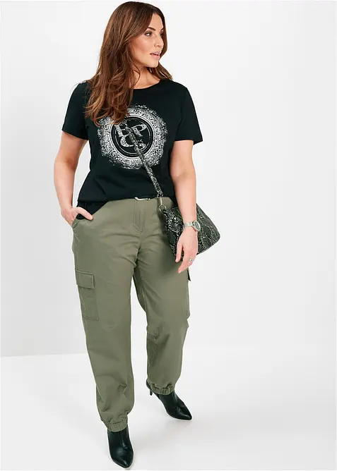 Pantalon cargo en coton extensible, bonprix