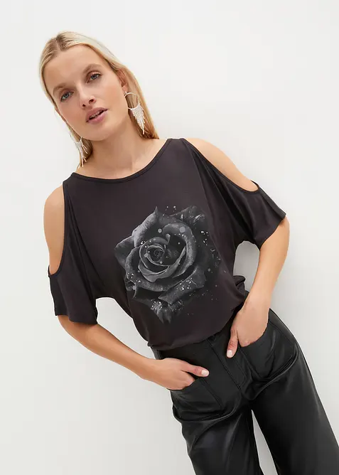T-shirt à épaules dénudées en viscose, bonprix