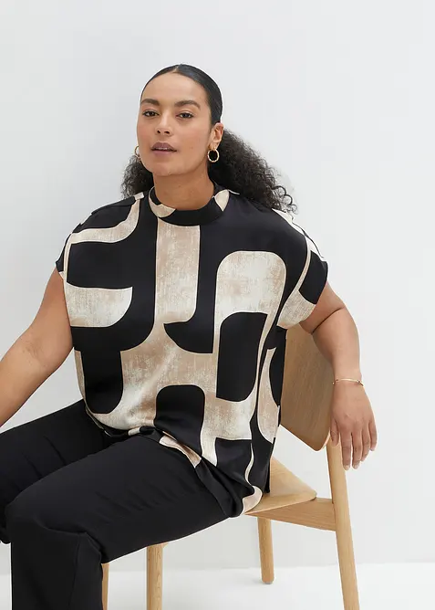 Blouse sans manches en satin, bonprix