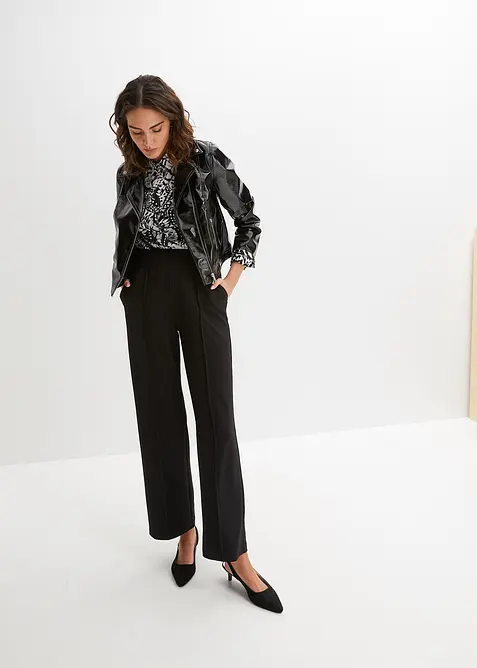 Pantalon élastiqué en interlock épais, bonprix