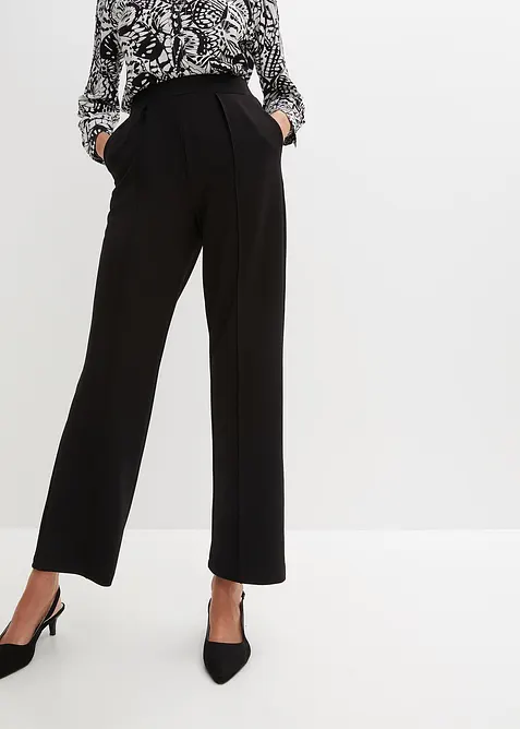 Pantalon élastiqué en interlock épais, bonprix