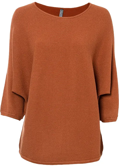 Pull côtelé oversize en viscose mélangée, bonprix