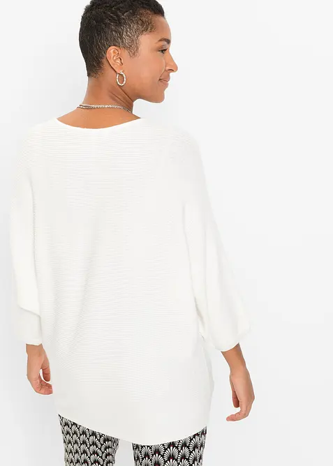 Pull c&ocirc;tel&eacute; oversize en viscose m&eacute;lang&eacute;e, bonprix