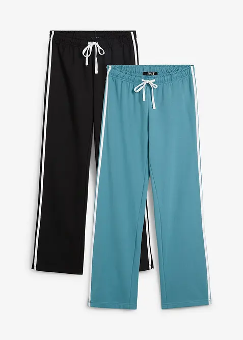 Lot de 2 pantalons en molleton épais 100% coton, bonprix