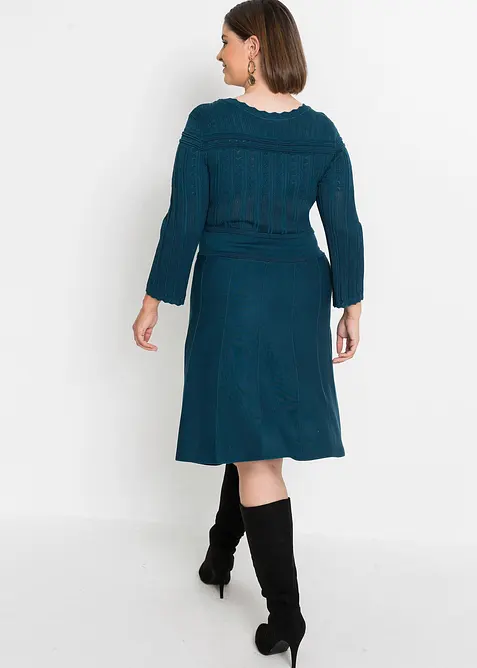 Robe en maille ajourée, bonprix