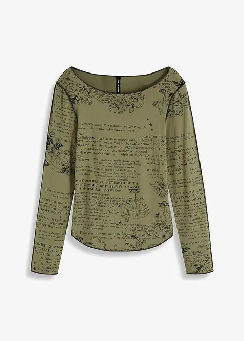 T-shirt manches longues en viscose douce, bonprix