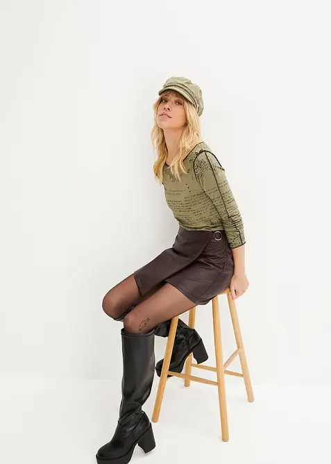 T-shirt manches longues en viscose douce, bonprix