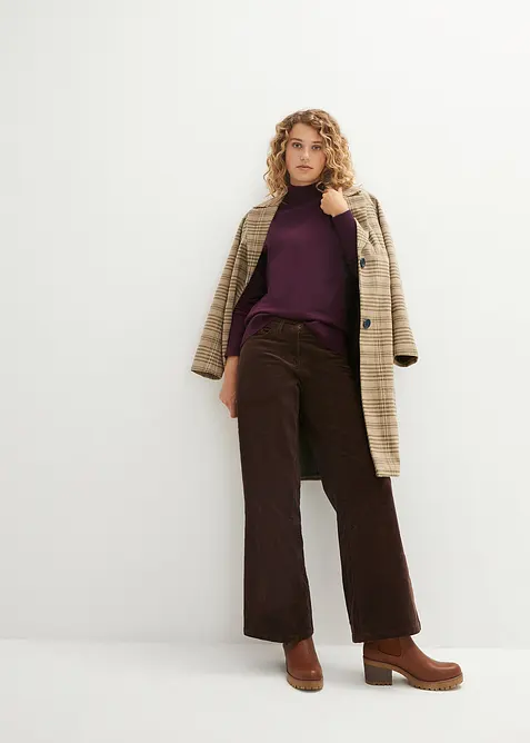 Pull basique en fine maille &agrave; col montant, bonprix