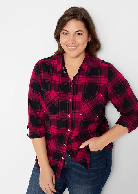 Chemisier à carreaux 100% coton, bonprix