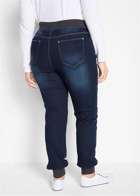 Jean Boyfriend, taille mi-haute &eacute;lastiqu&eacute;e, bonprix