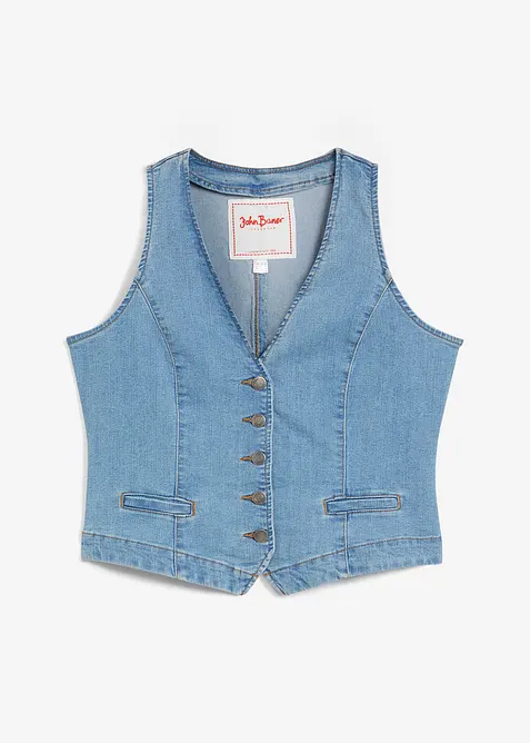 Gilet sans manches en jean extensible, bonprix