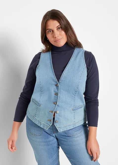 Gilet sans manches en jean extensible, bonprix