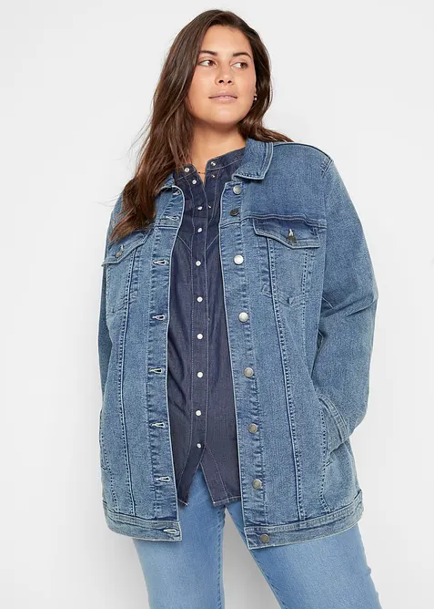 Veste en jean extensible, coupe boyfriend, bonprix