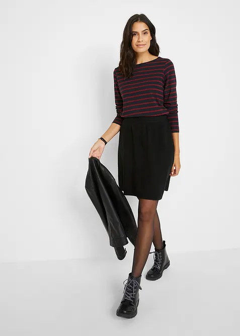 Lot de 2 T-shirts manches longues &agrave; encolure bateau, bonprix