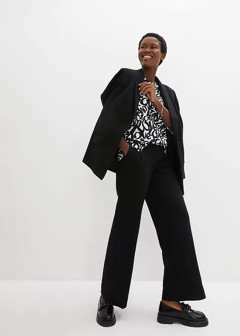 T-shirt &agrave; col rond, manches 3/4, bonprix