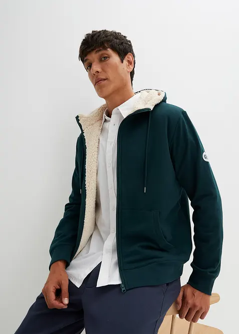 Sweat zippé doublé sherpa, bonprix