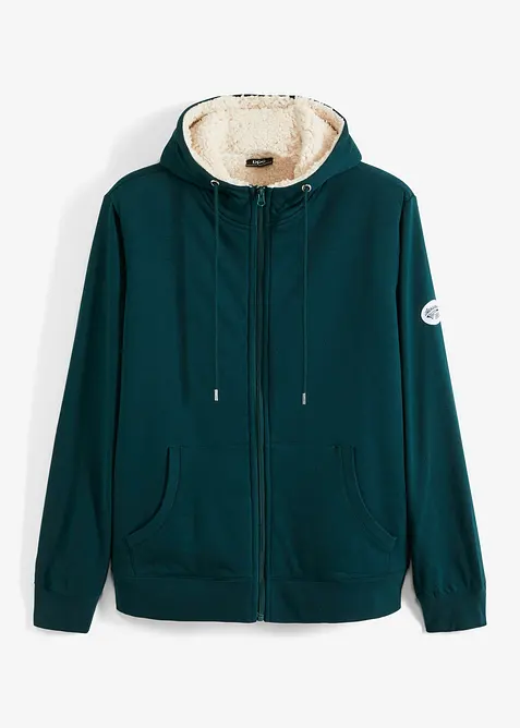 Sweat zippé doublé sherpa, bonprix