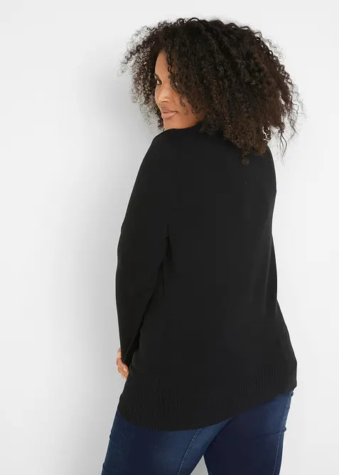 Pull col roul&eacute; basique, bonprix