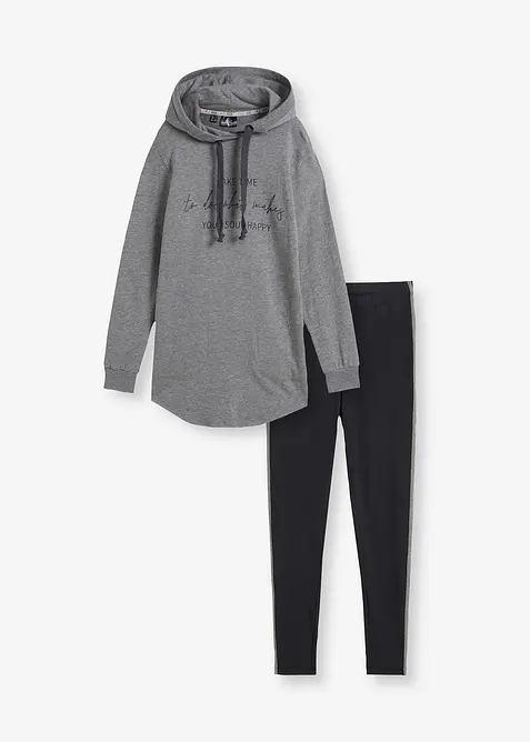 Ensemble de jogging avec sweat long et legging (2 pces), bonprix