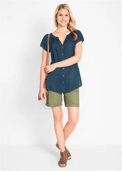 Chemisier manches courtes 100% coton, bonprix