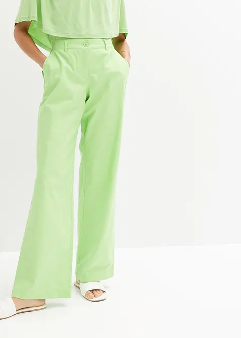 Pantalon tissé en lin et coton, bonprix