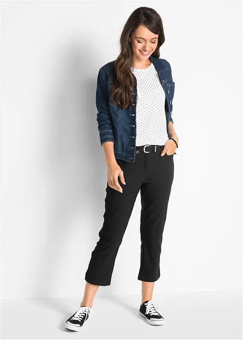 Pantalon 7/8 en bengaline avec taille élastiquée, bonprix