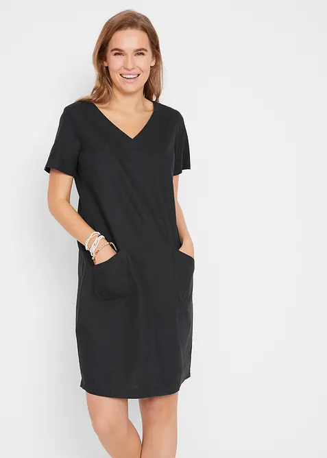 Robe courte en lin majoritaire, bonprix