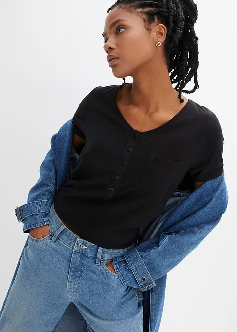 T-shirt en coton et viscose, bonprix