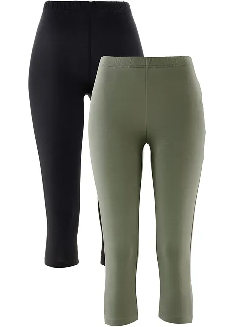 Lot de 2 leggings corsaire étroits, bonprix