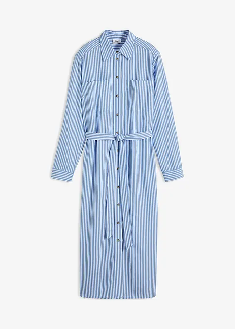 Robe-chemise rayée avec ceinture à nouer, bonprix