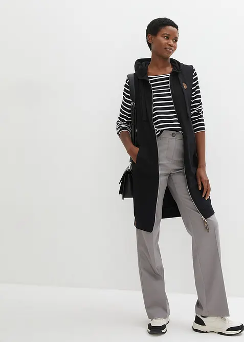 Long gilet sweat sans manches, bonprix