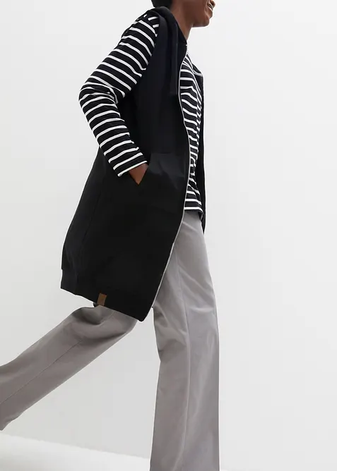 Long gilet sweat sans manches, bonprix