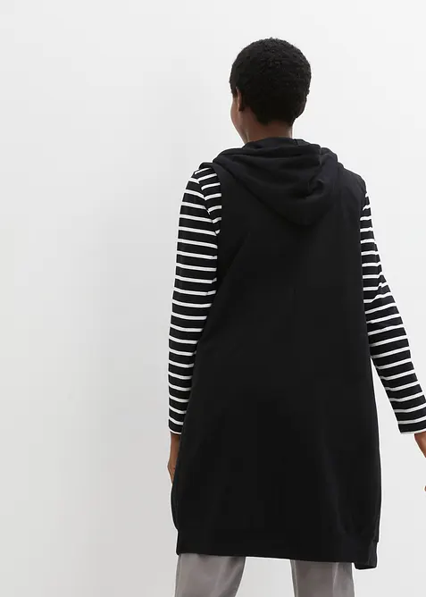 Long gilet sweat sans manches, bonprix