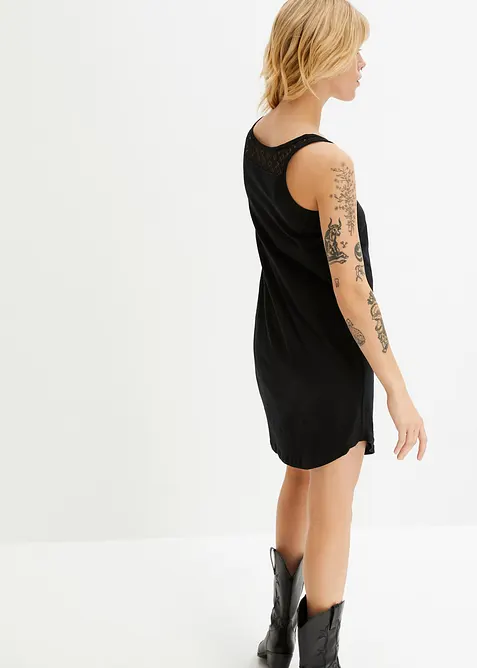 Robe en jersey coton avec dentelle, bonprix