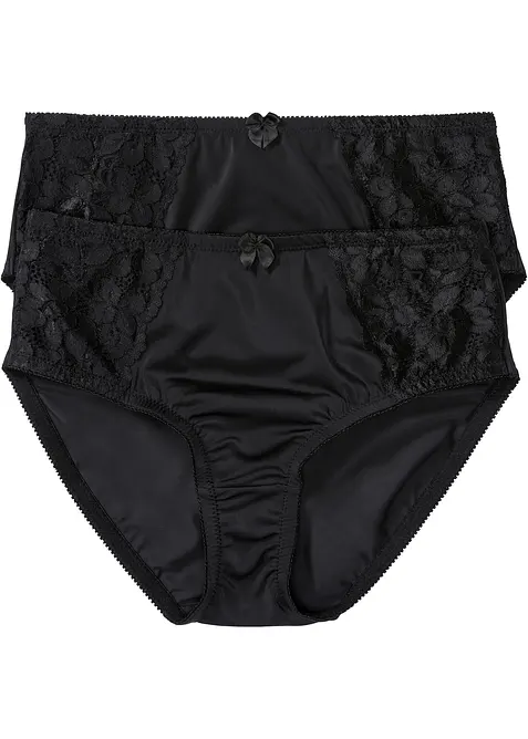 Lot de 2 slips Maxi avec dentelle, bonprix