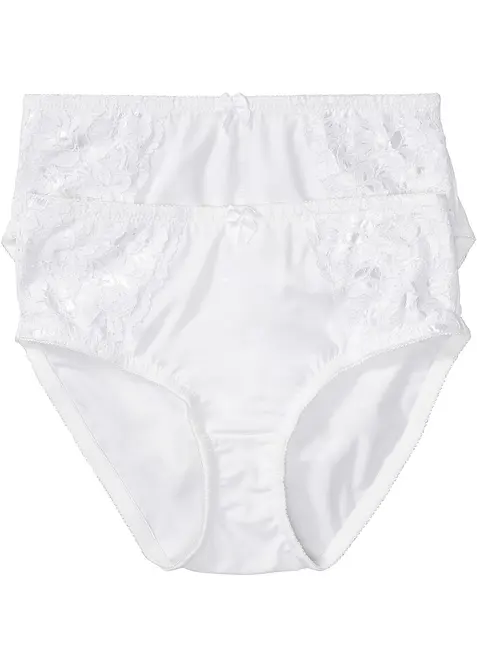 Lot de 2 slips Maxi avec dentelle, bonprix