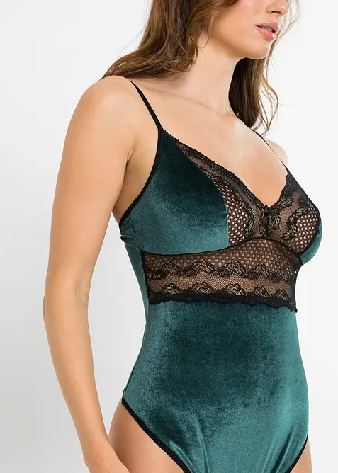 Body en velours ouvert, bonprix