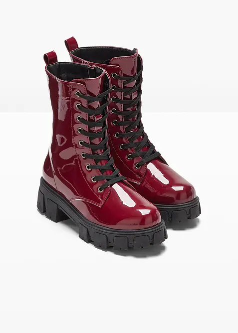 Boots à lacets vernies, bonprix
