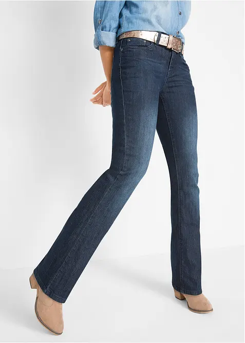 Jean bootcut taille mi-haute, extensible, bonprix