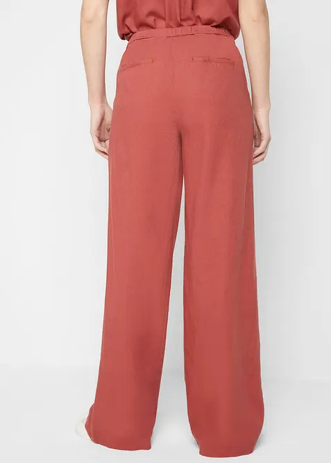 Pantalon palazzo en lin m&eacute;lang&eacute;, bonprix