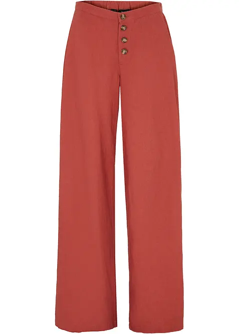 Pantalon palazzo en lin m&eacute;lang&eacute;, bonprix
