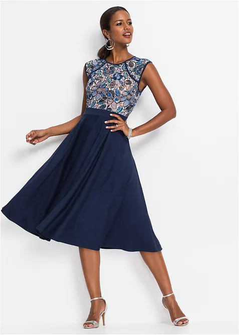 Robe midi avec dentelle, bonprix