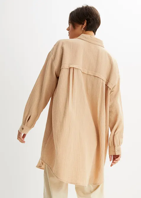 Chemisier long et ample en gaze de coton, bonprix