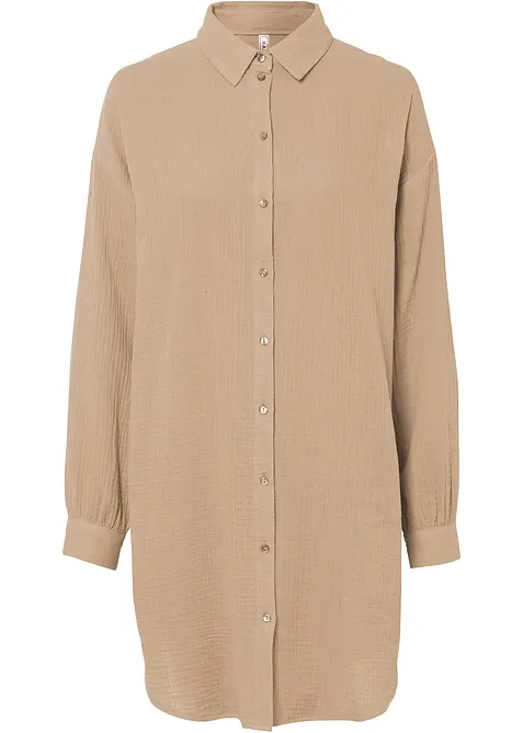 Chemisier long et ample en gaze de coton, bonprix