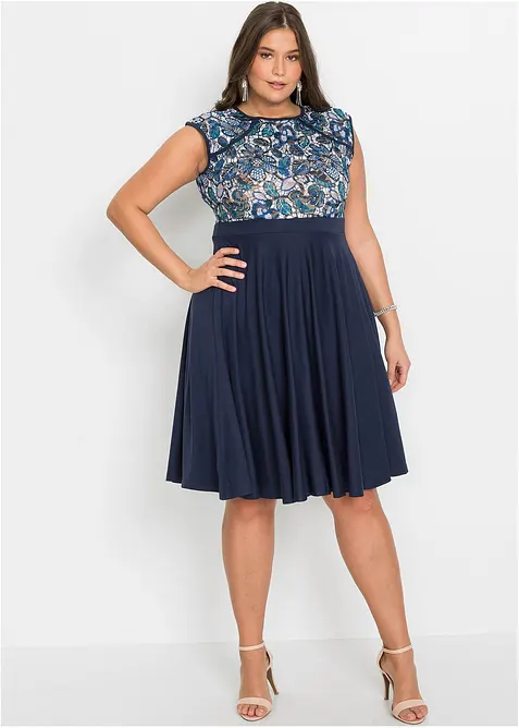 Robe midi avec dentelle, bonprix
