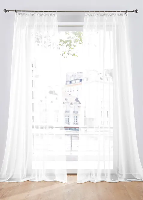 Lot de 2 voilages unis, bonprix