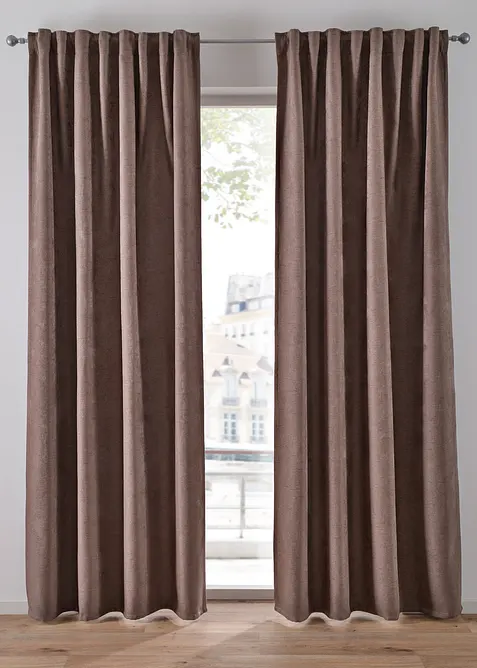 Rideaux occultants textur&eacute;s (2 pces), bonprix