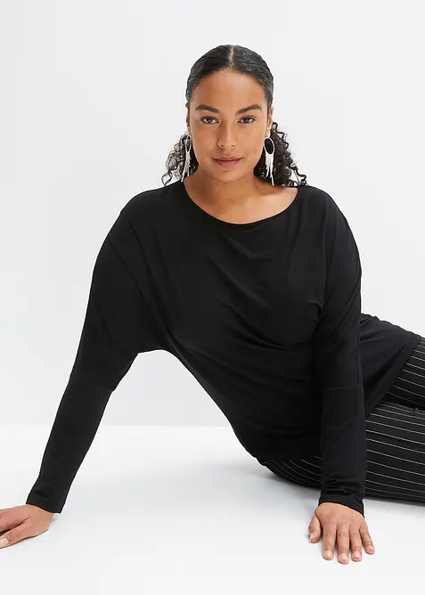 T-shirt manches longues en viscose douce et extensible, bonprix